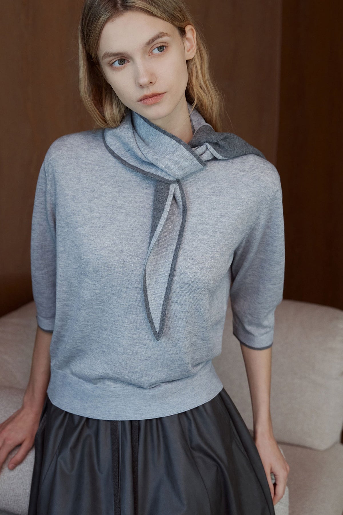 Noel Elbow Sleeve Knit Top