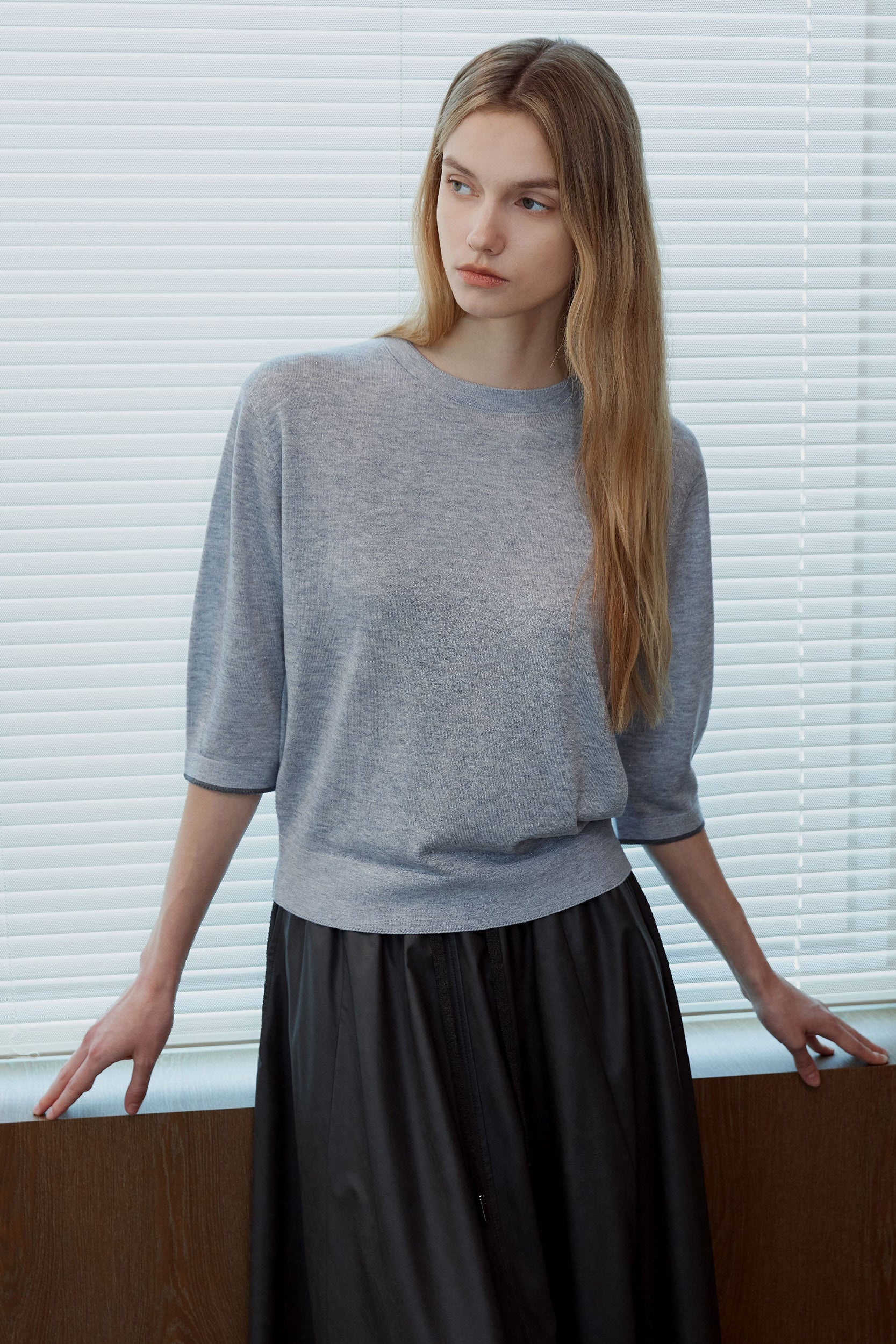 Noel Elbow Sleeve Knit Top
