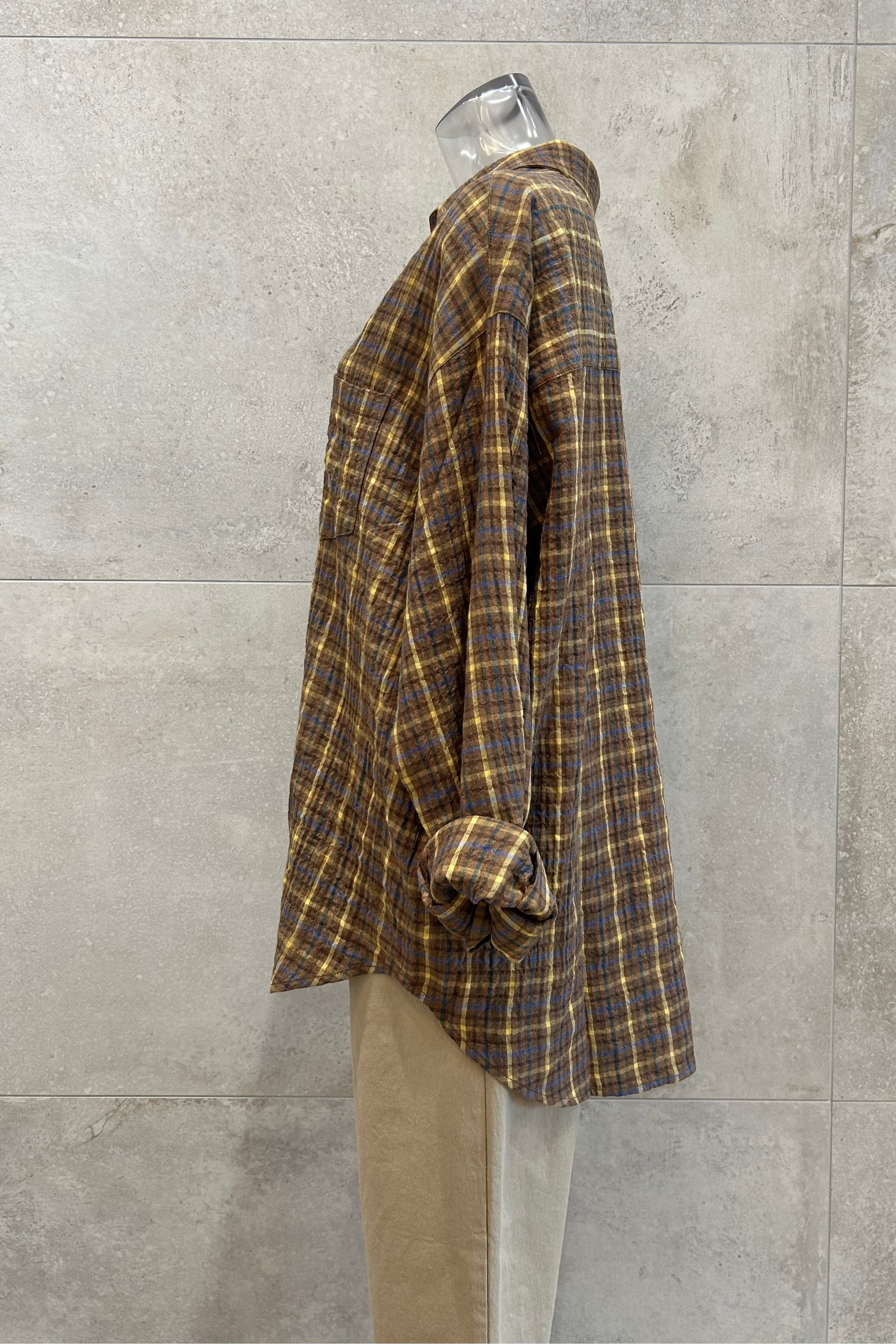 Oversized Plaid Button Down Shirt