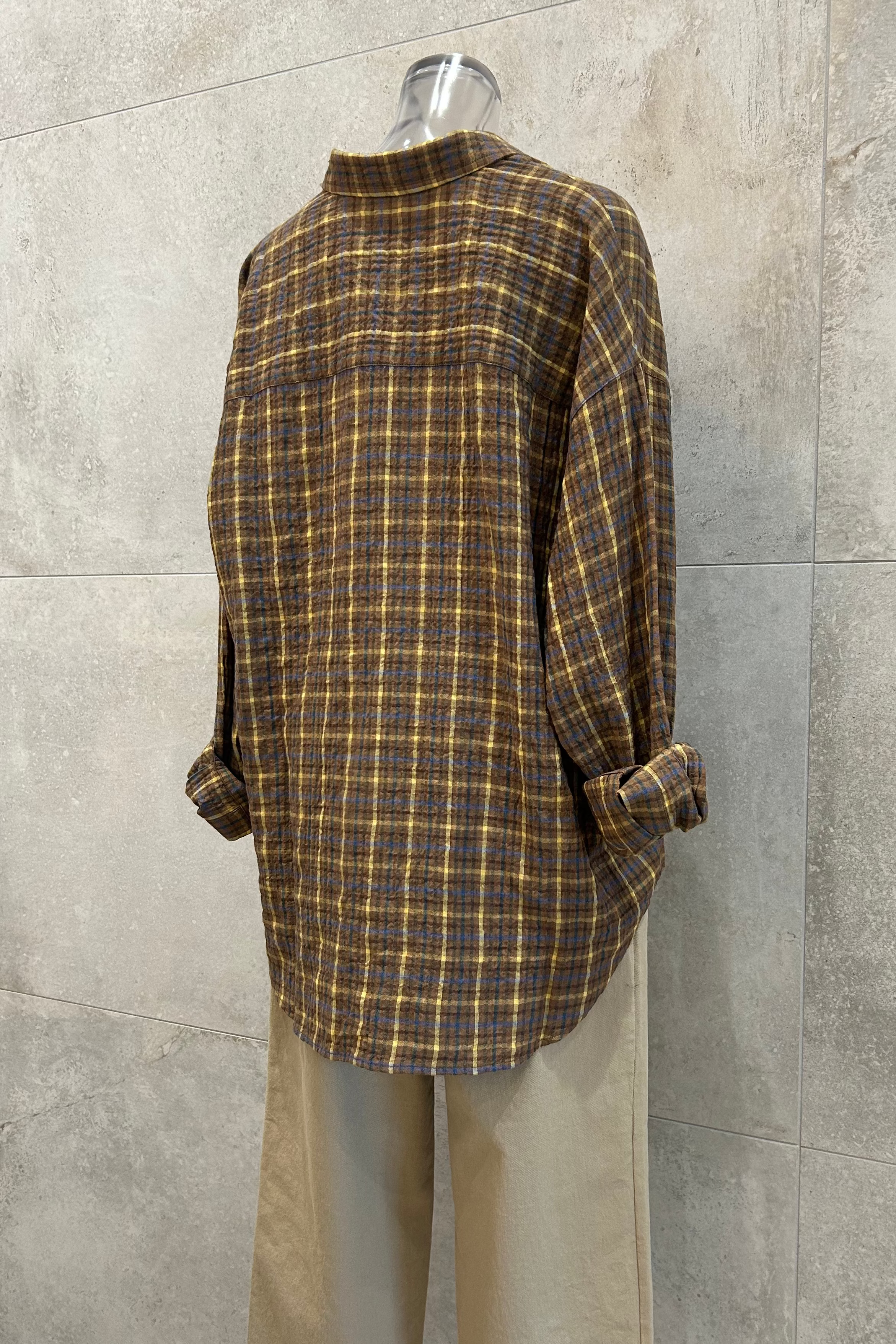 Oversized Plaid Button Down Shirt