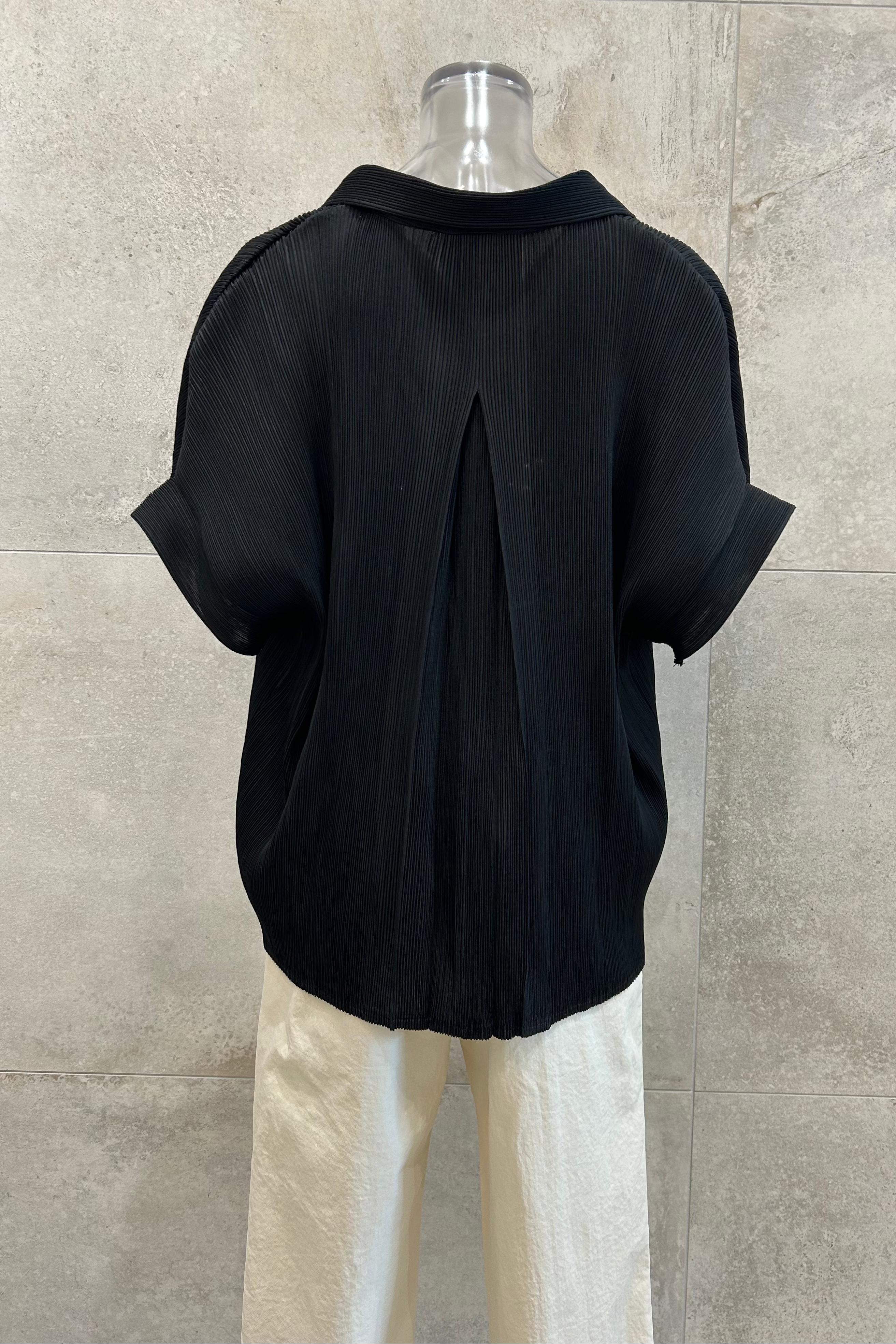 Pleated Button Down Shirt