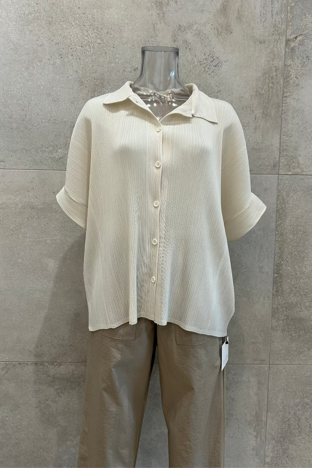 Pleated Button Down Shirt