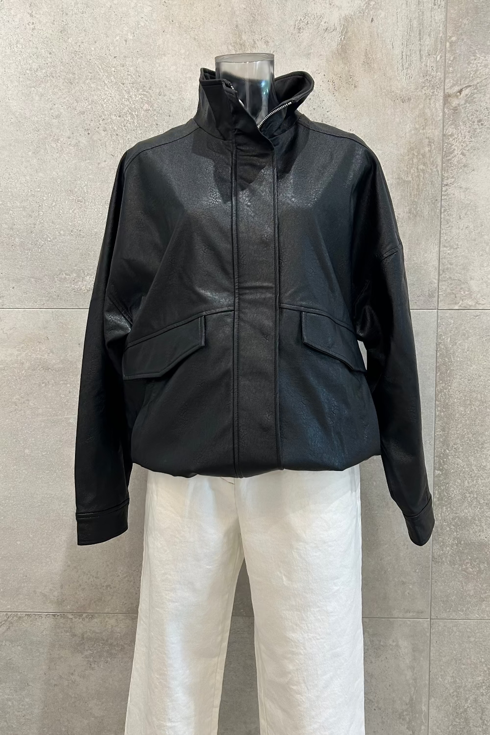 Relaxed Fit Leather Jacket