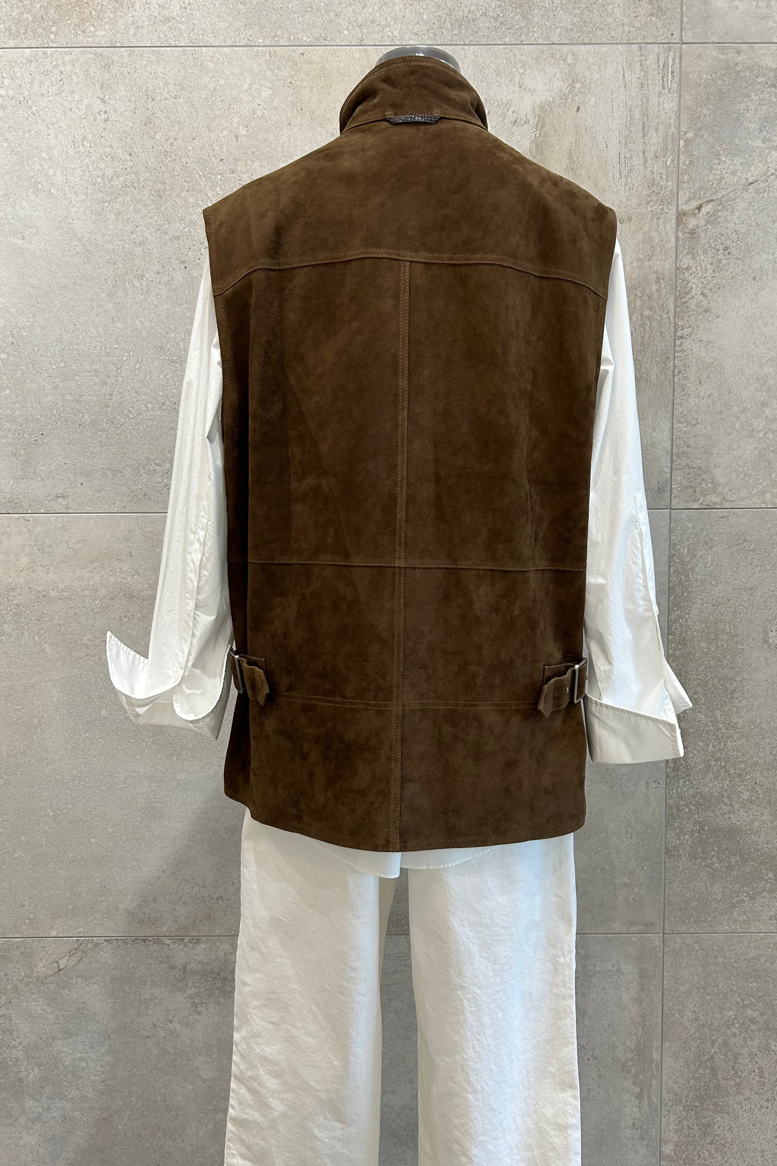 Relaxed Fit Suede Vest