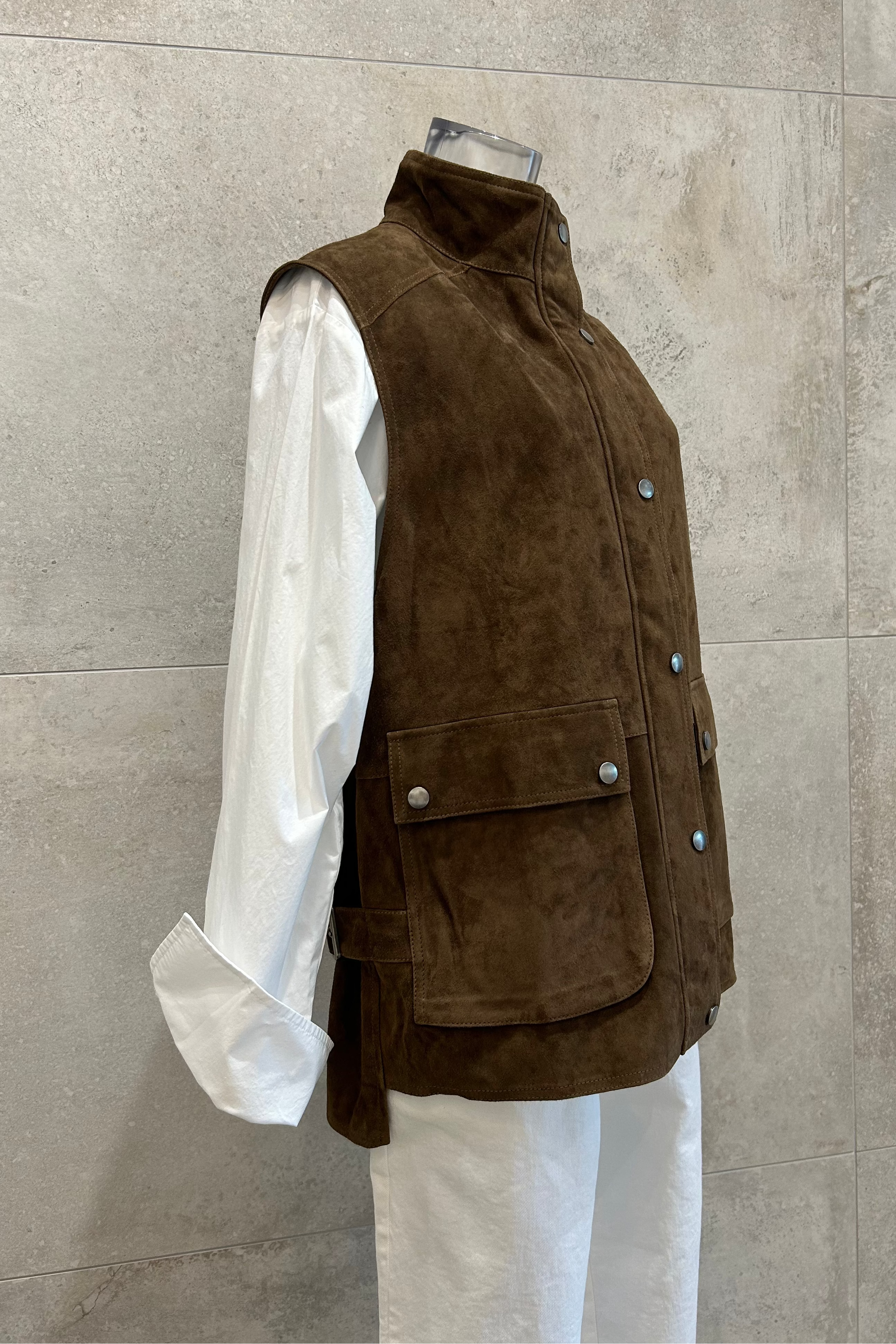 Relaxed Fit Suede Vest