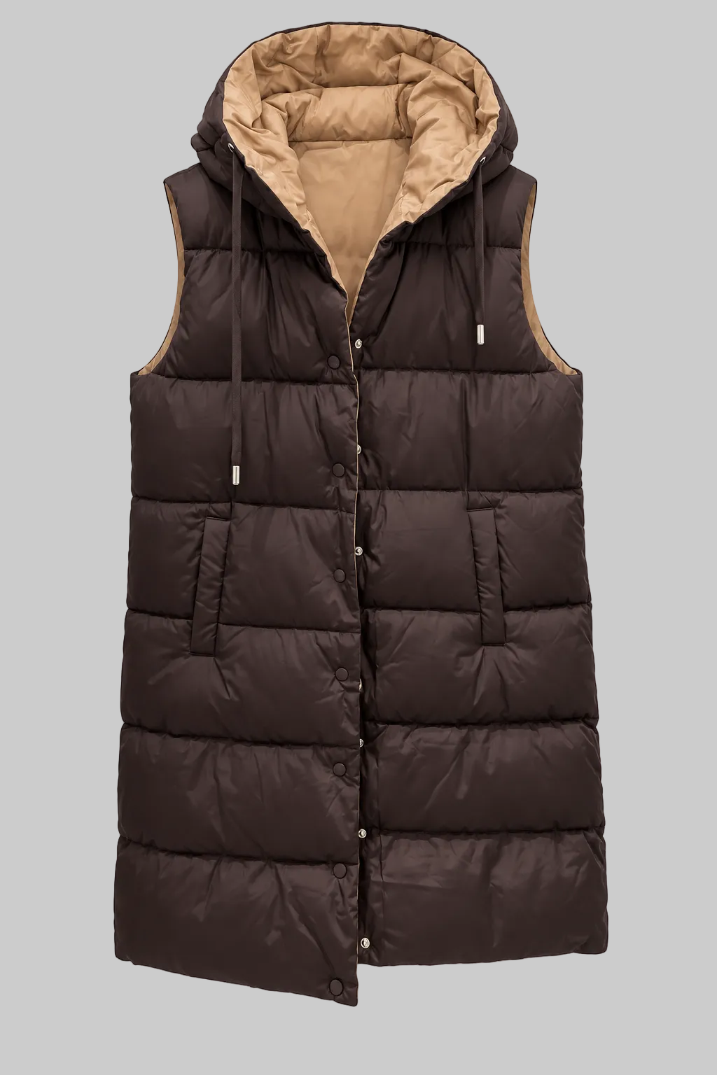 Reversible Long Puffer Vest
