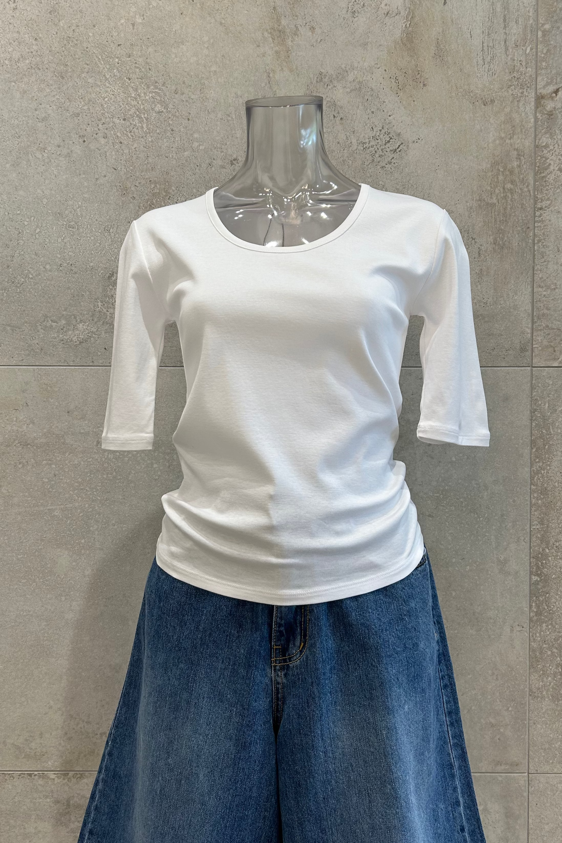 Rib Slim Fit U-Neck T-Shirt