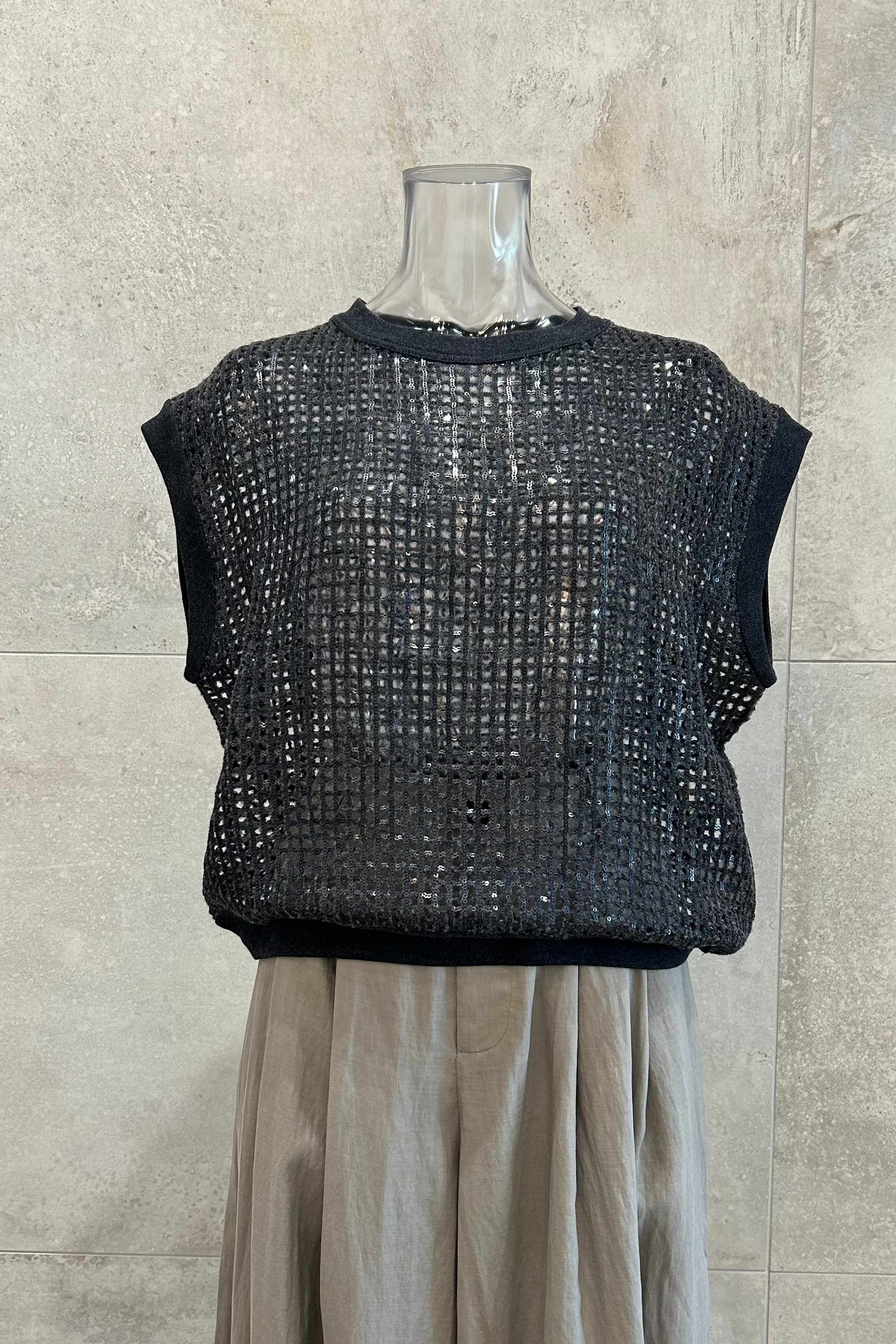 Sequin Mesh Vest