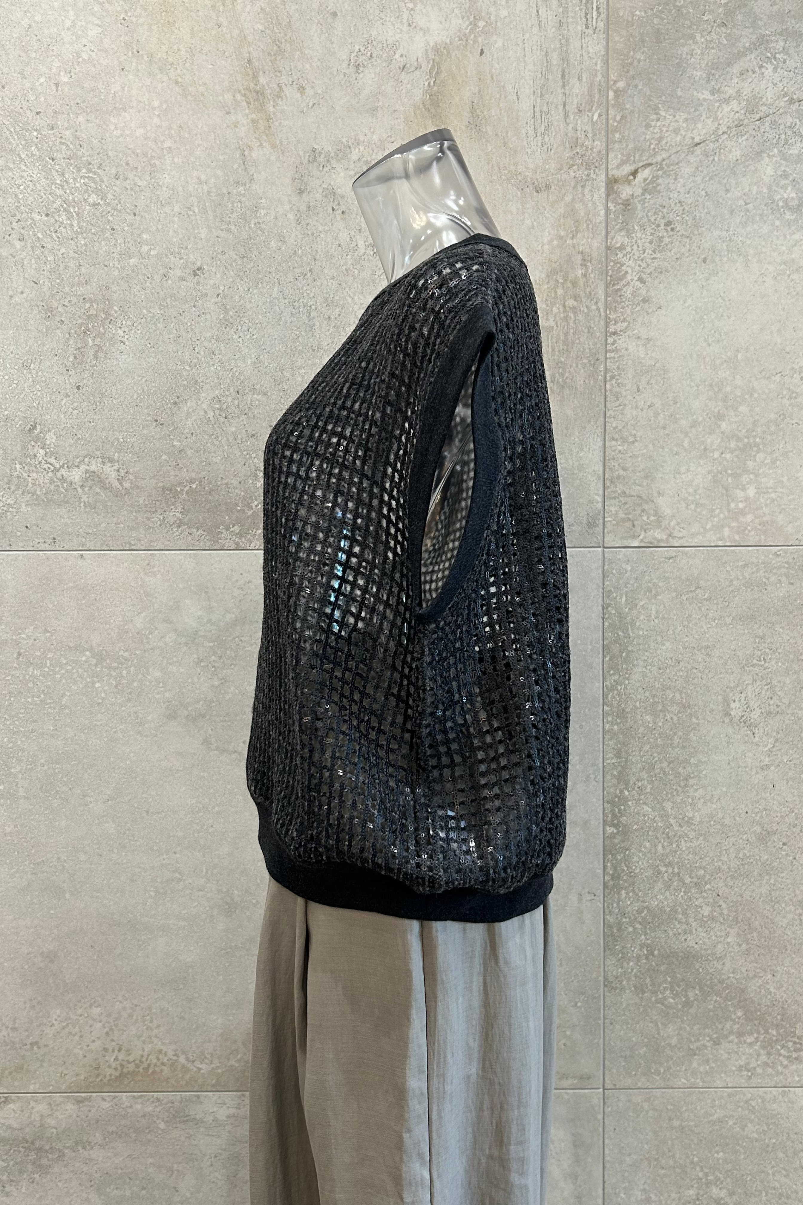 Sequin Mesh Vest