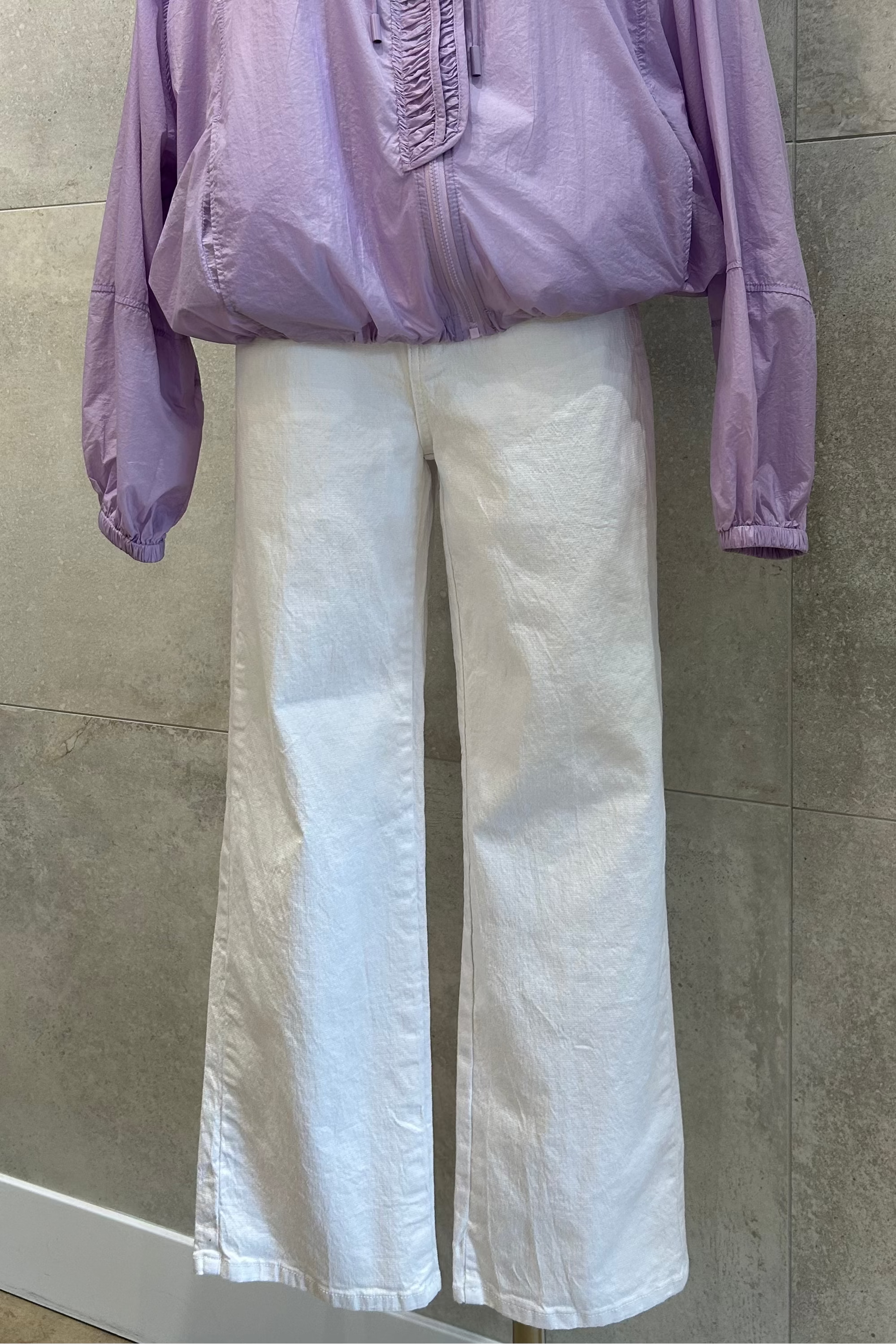 Shirred Hooded Windbreaker Jacket