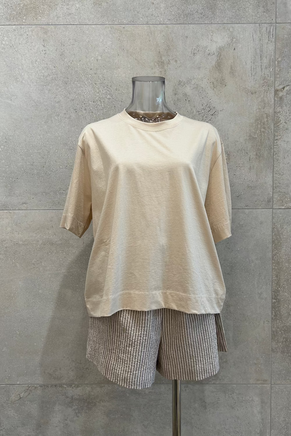 Silky Cotton Elbow Sleeve T-Shirt