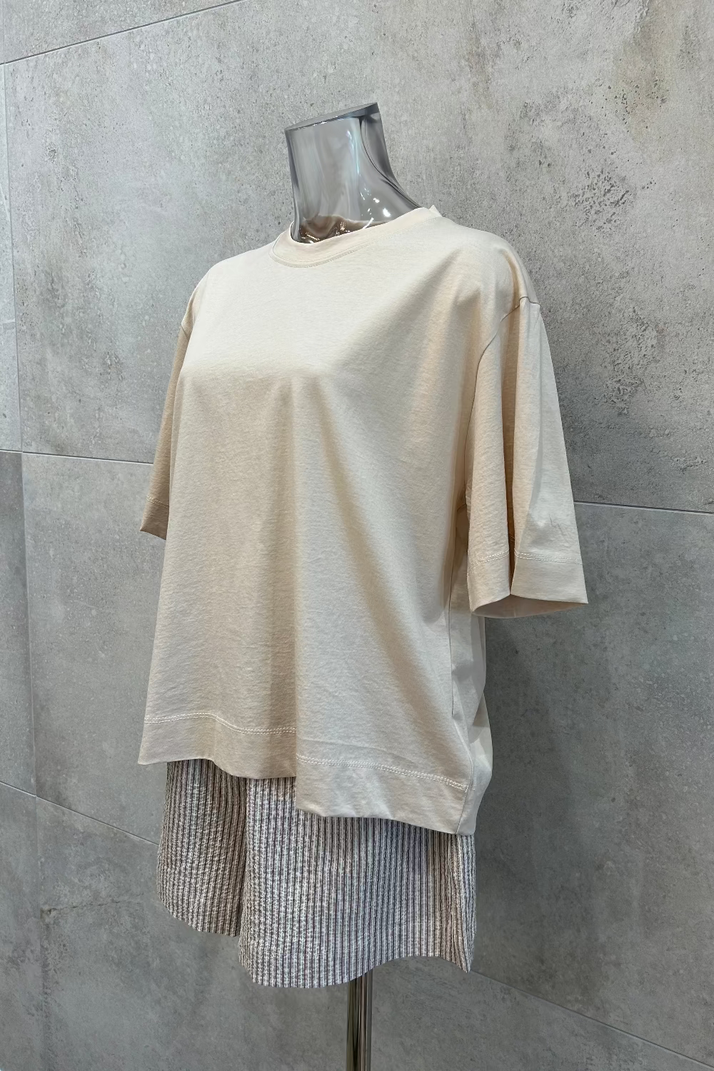 Silky Cotton Elbow Sleeve T-Shirt