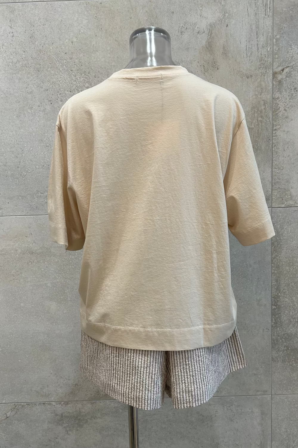 Silky Cotton Elbow Sleeve T-Shirt