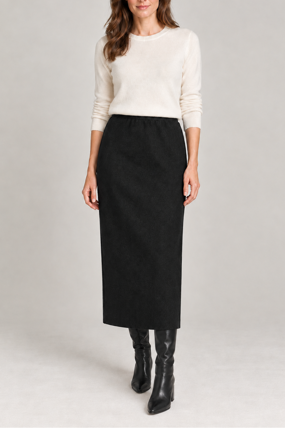 Stretchy Pull On Pencil Skirt