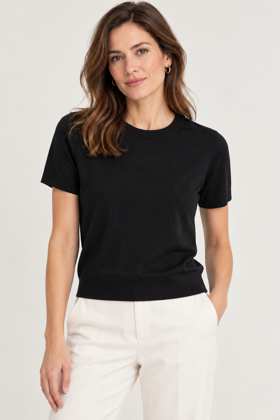 Suvin Cotton Short Sleeve Knit Top