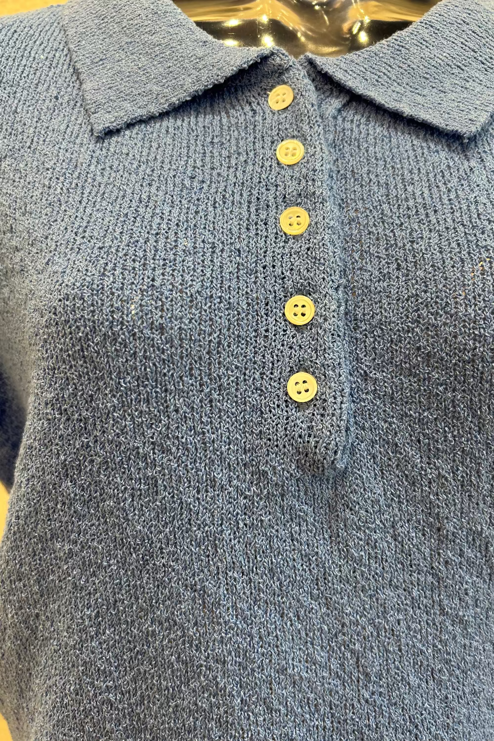 Textured Polo Knit Top