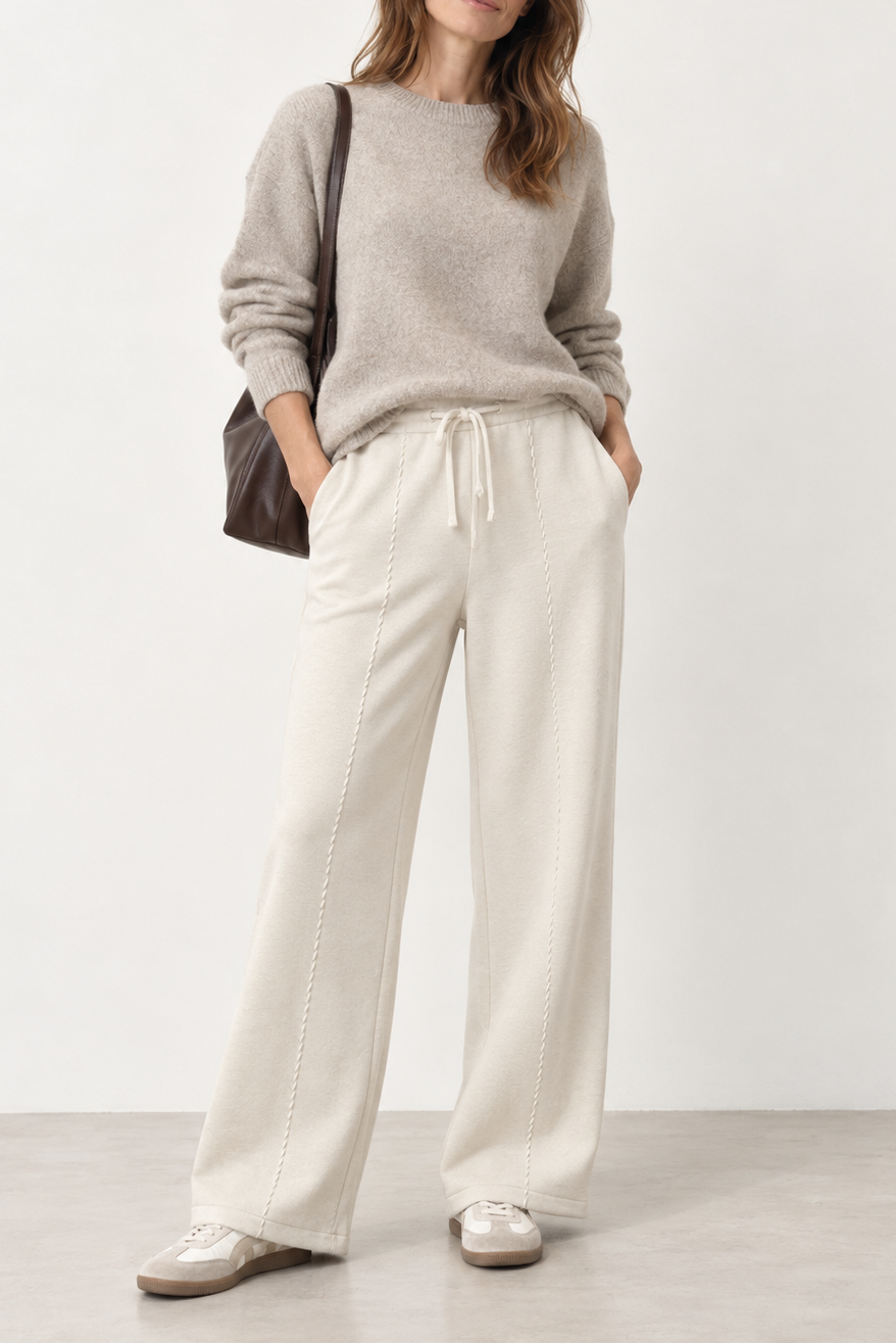 Stitch Wool Wide Leg Pants
