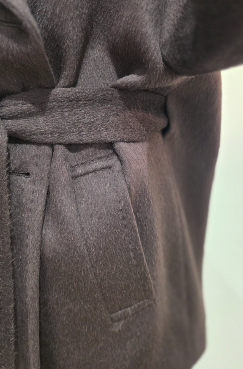 Drape Collar Midi Coat