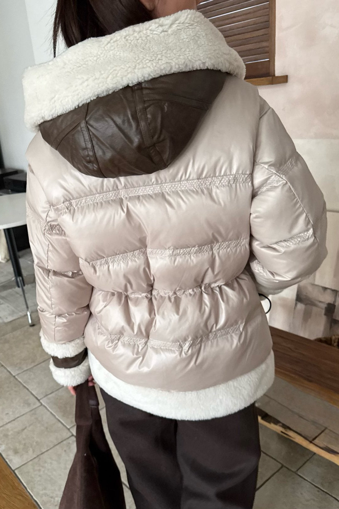Eira Sherpa Trim Puffer Jacket