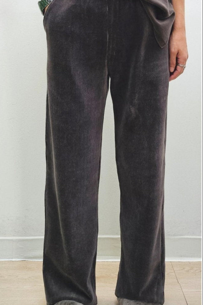 Mia Velour Semi Wide Sweatpants