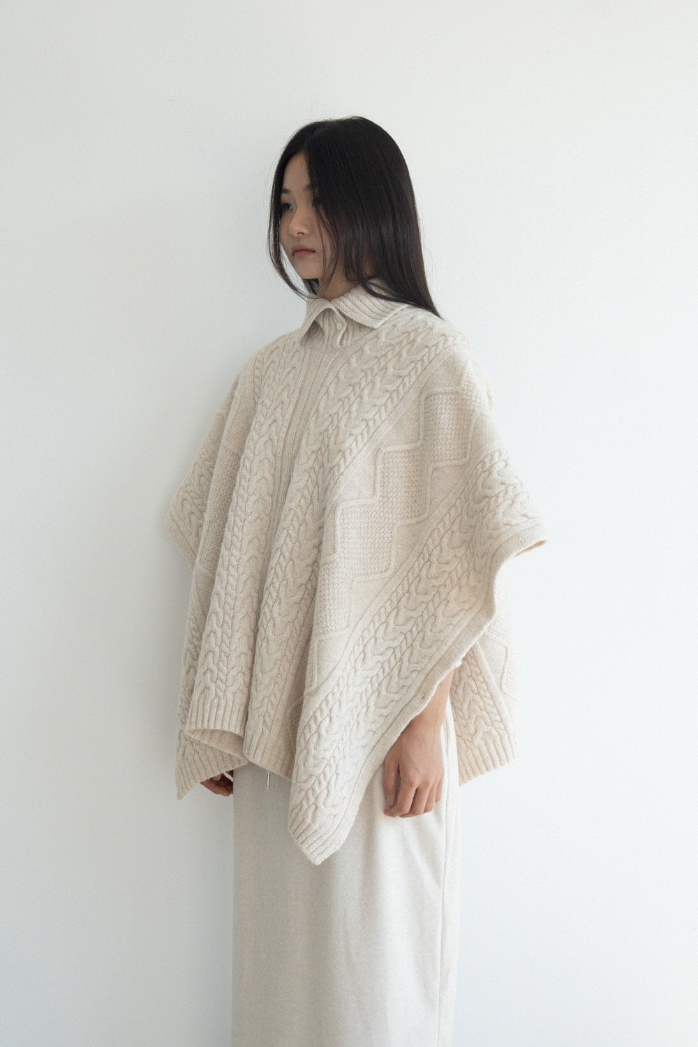Cable Poncho Sweater