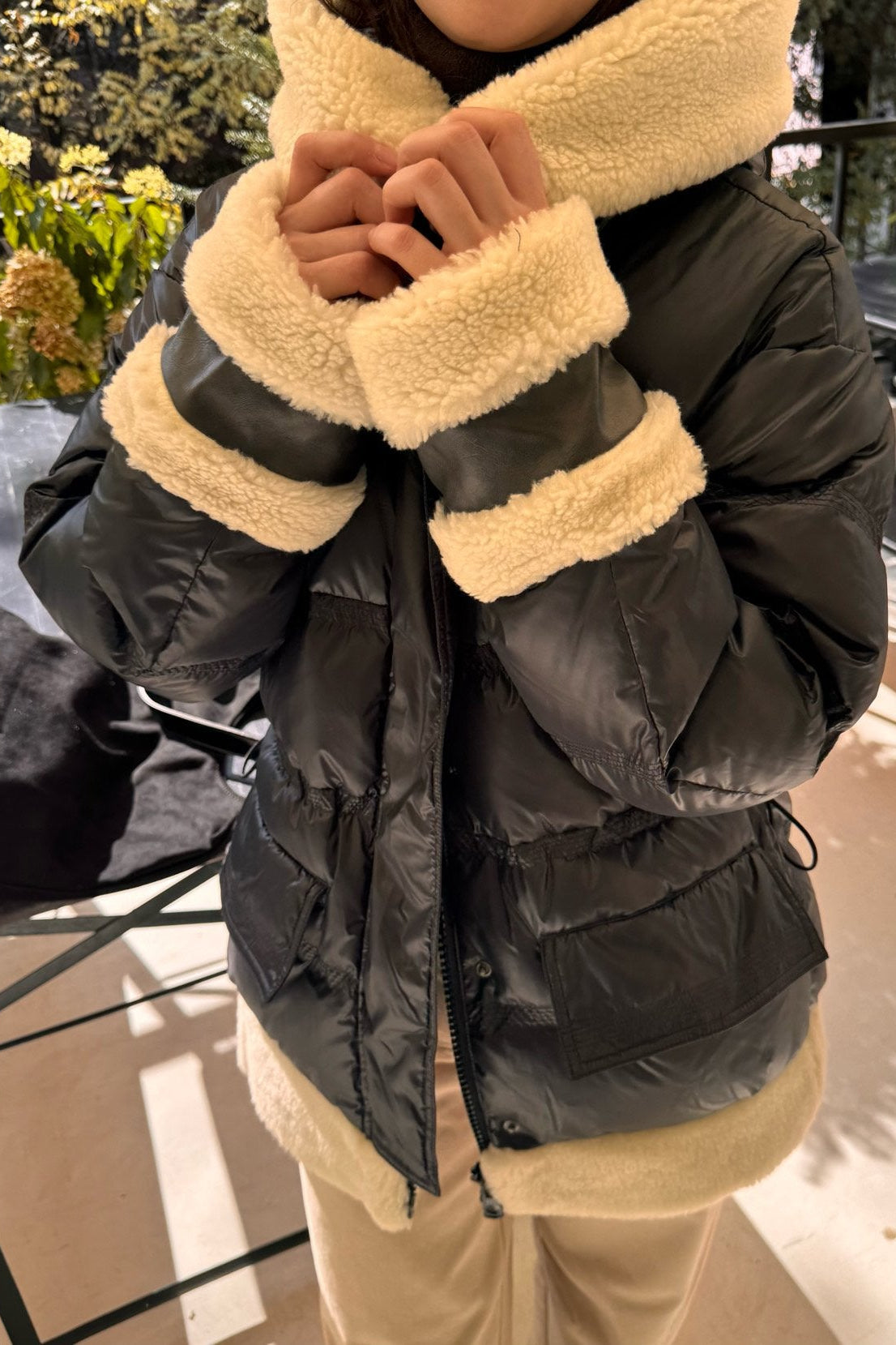 Eira Sherpa Trim Puffer Jacket