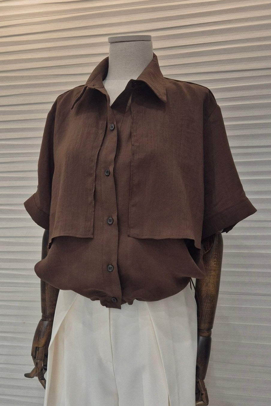 Drawstring Cape Shirt