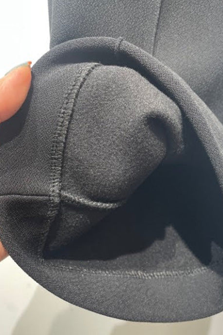 Pintuck Semi Bootcut Fleece Lined Pants