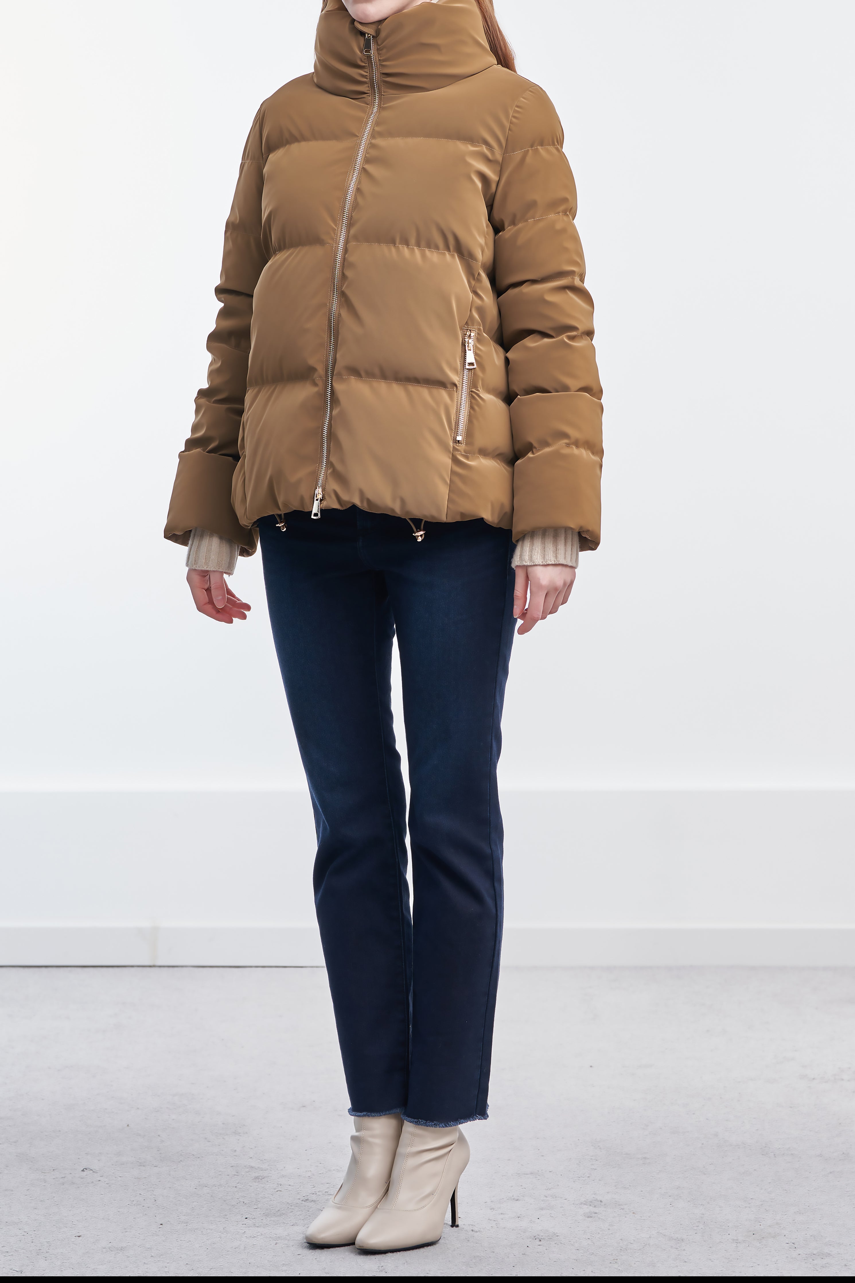 Two Way Zipper Goose Down Puffer Jacket