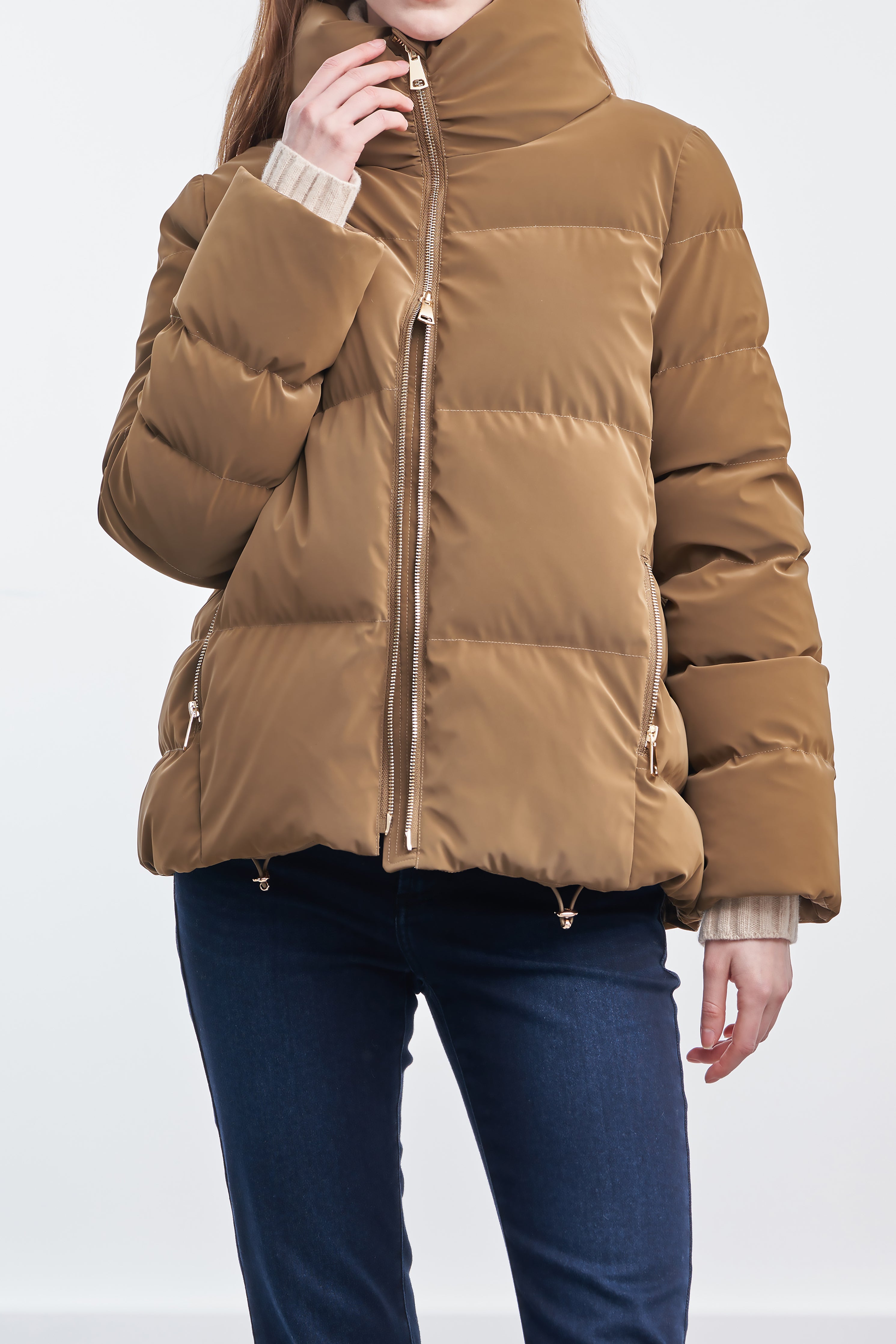 Two Way Zipper Goose Down Puffer Jacket