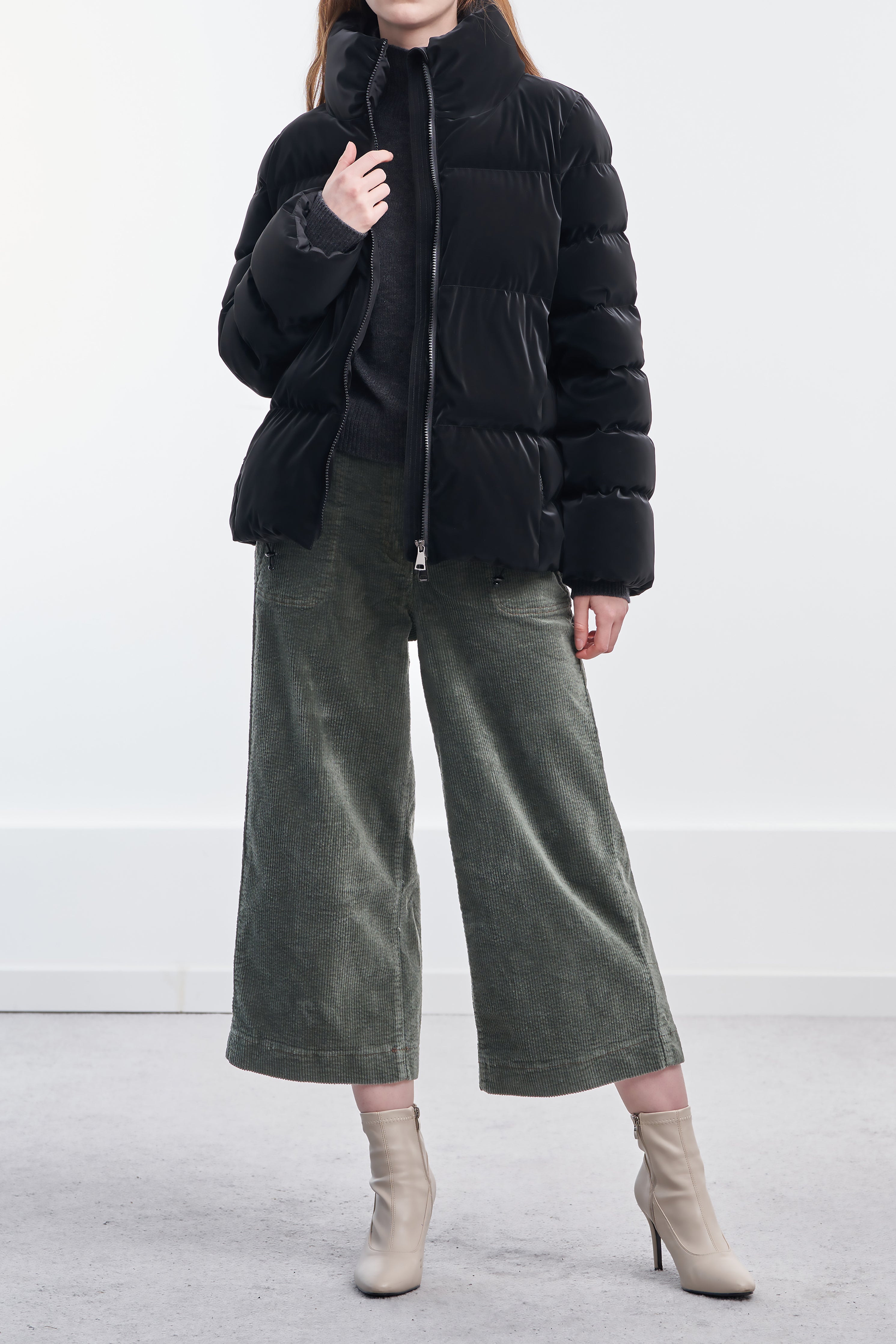 Two Way Zipper Goose Down Puffer Jacket
