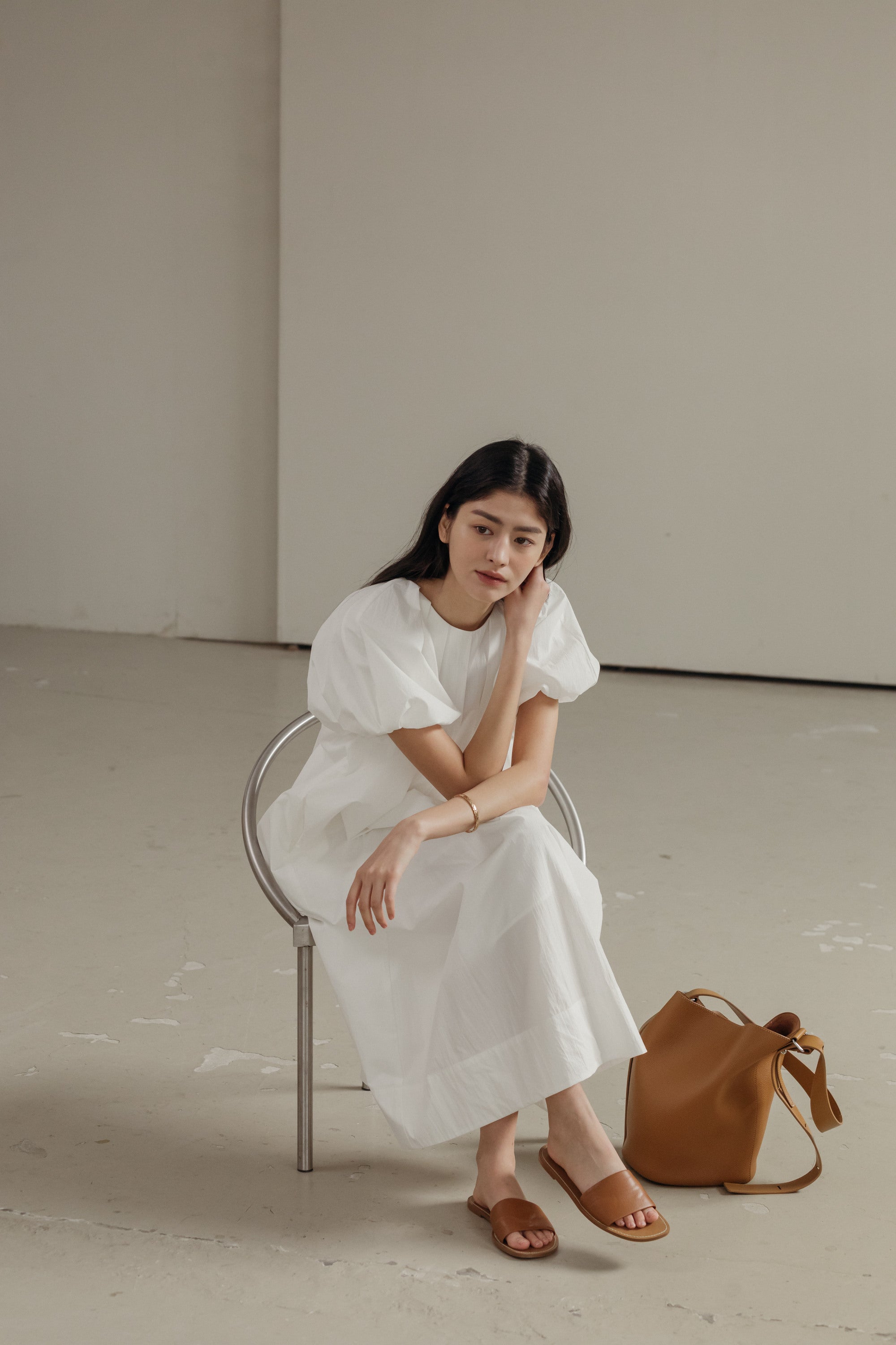Camilla Puff Sleeve Midi Dress