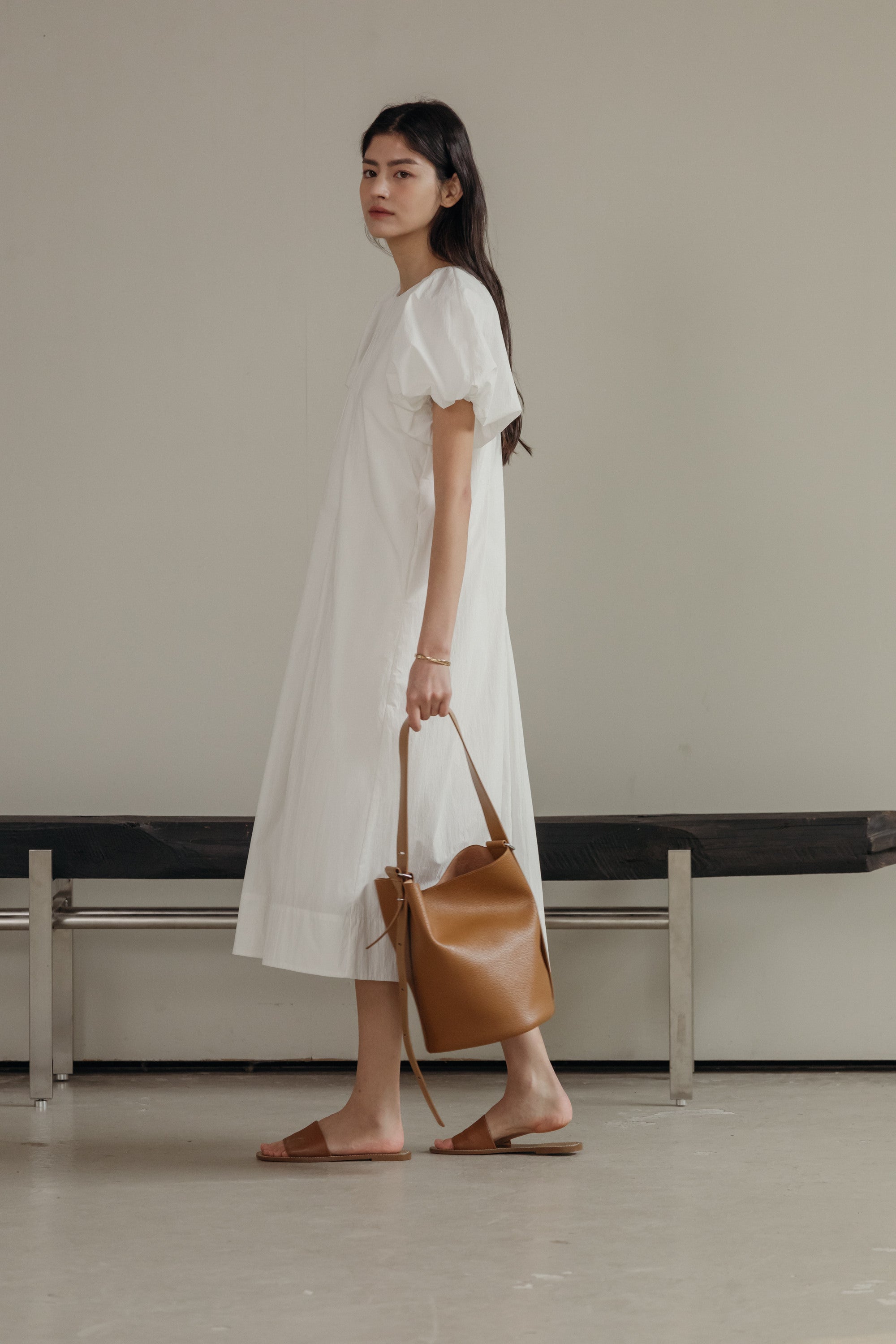 Camilla Puff Sleeve Midi Dress