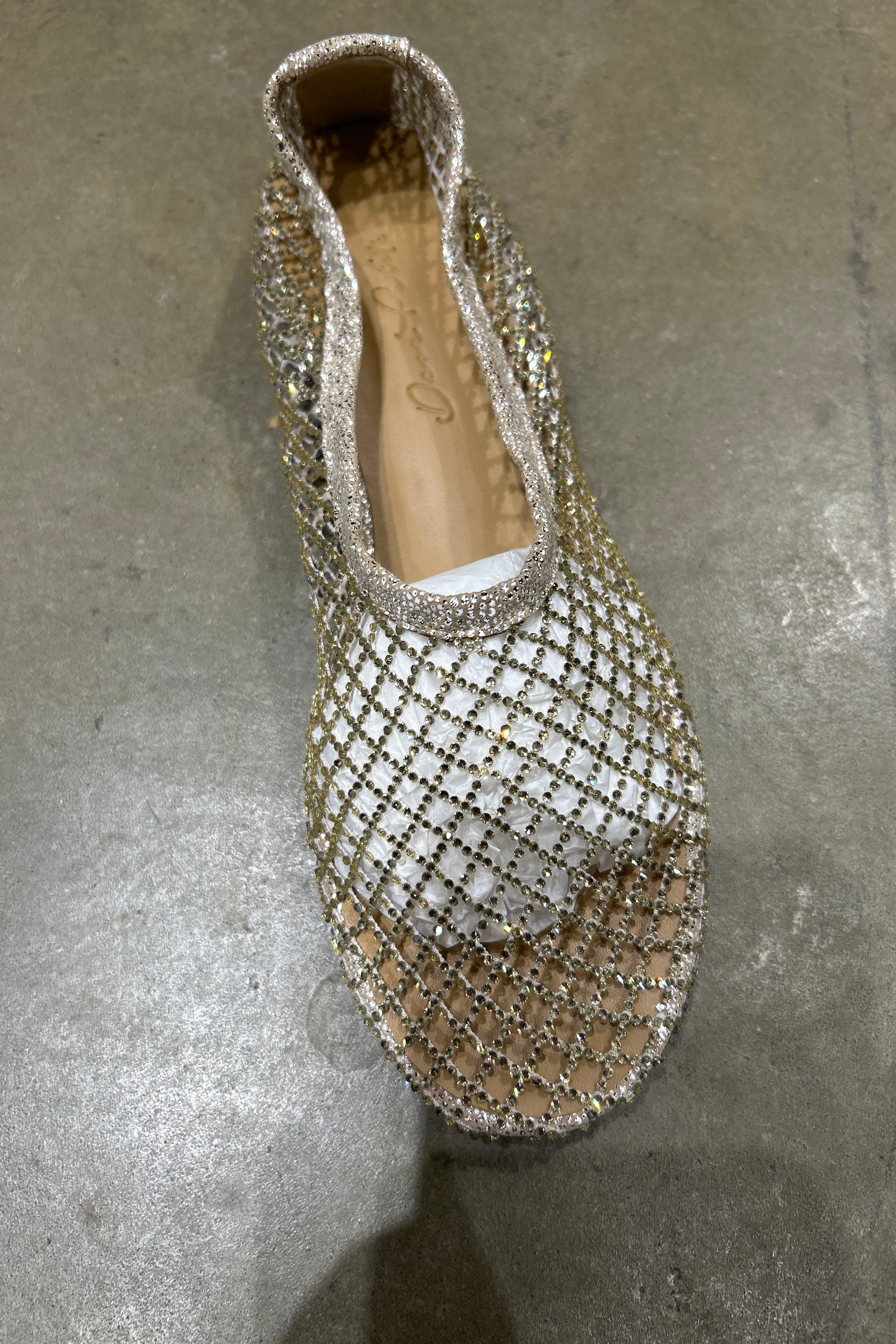 [Pre-order Special. Ends 6/14] Sparkle Fishnet Ballet Flats