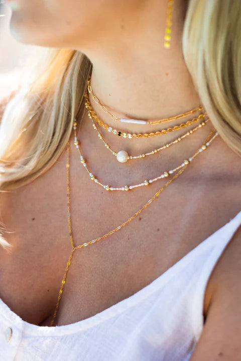 Star Lariat Necklace Gold Filled