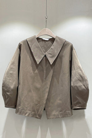 Balloon Sleeve Diagonal Front Jacket