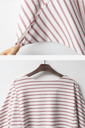 Batwing Sleeve Striped T-Shirt