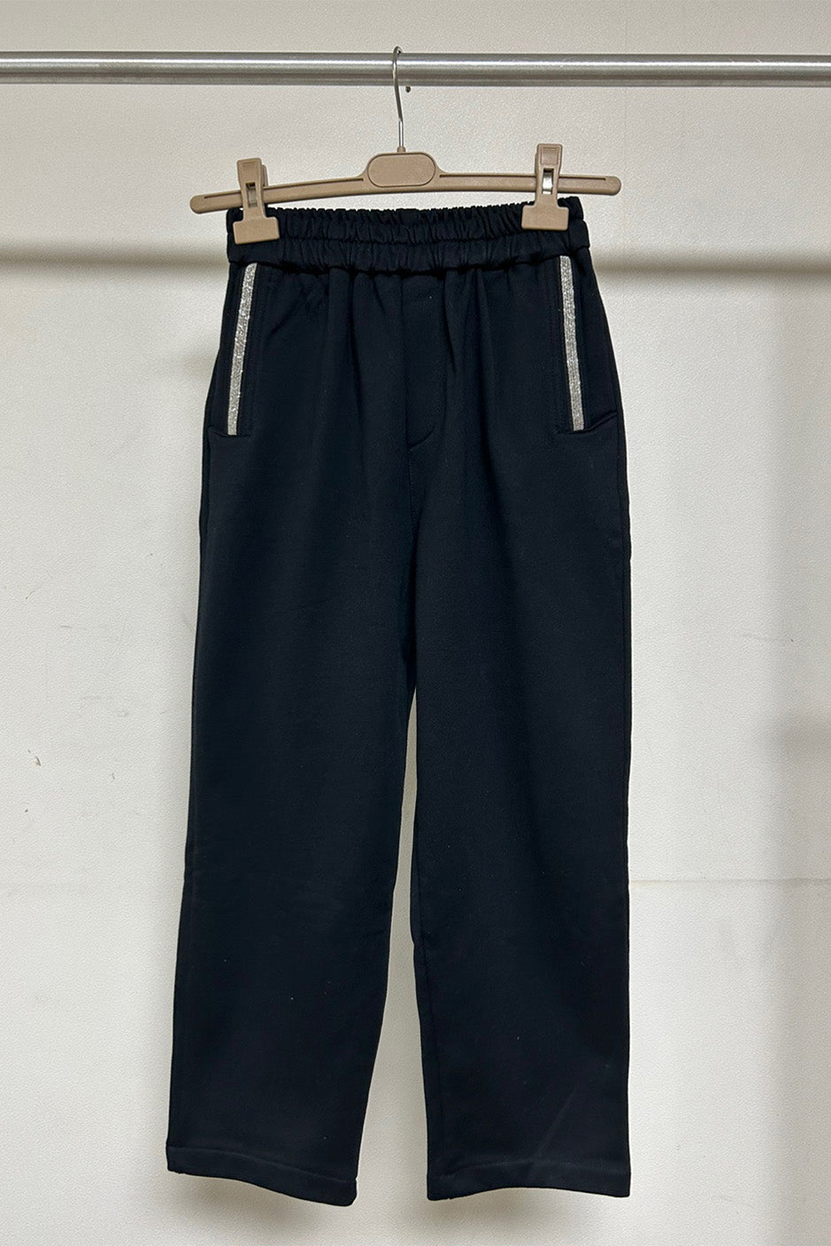 Beads Point Pocket Baggy Jersey Pants