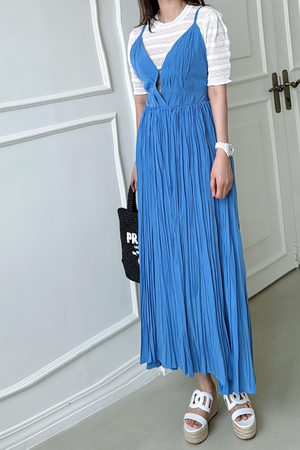 Bustier Pleated Long Dress