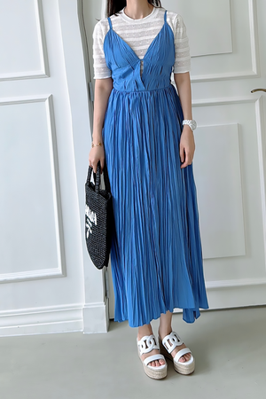 Bustier Pleated Long Dress