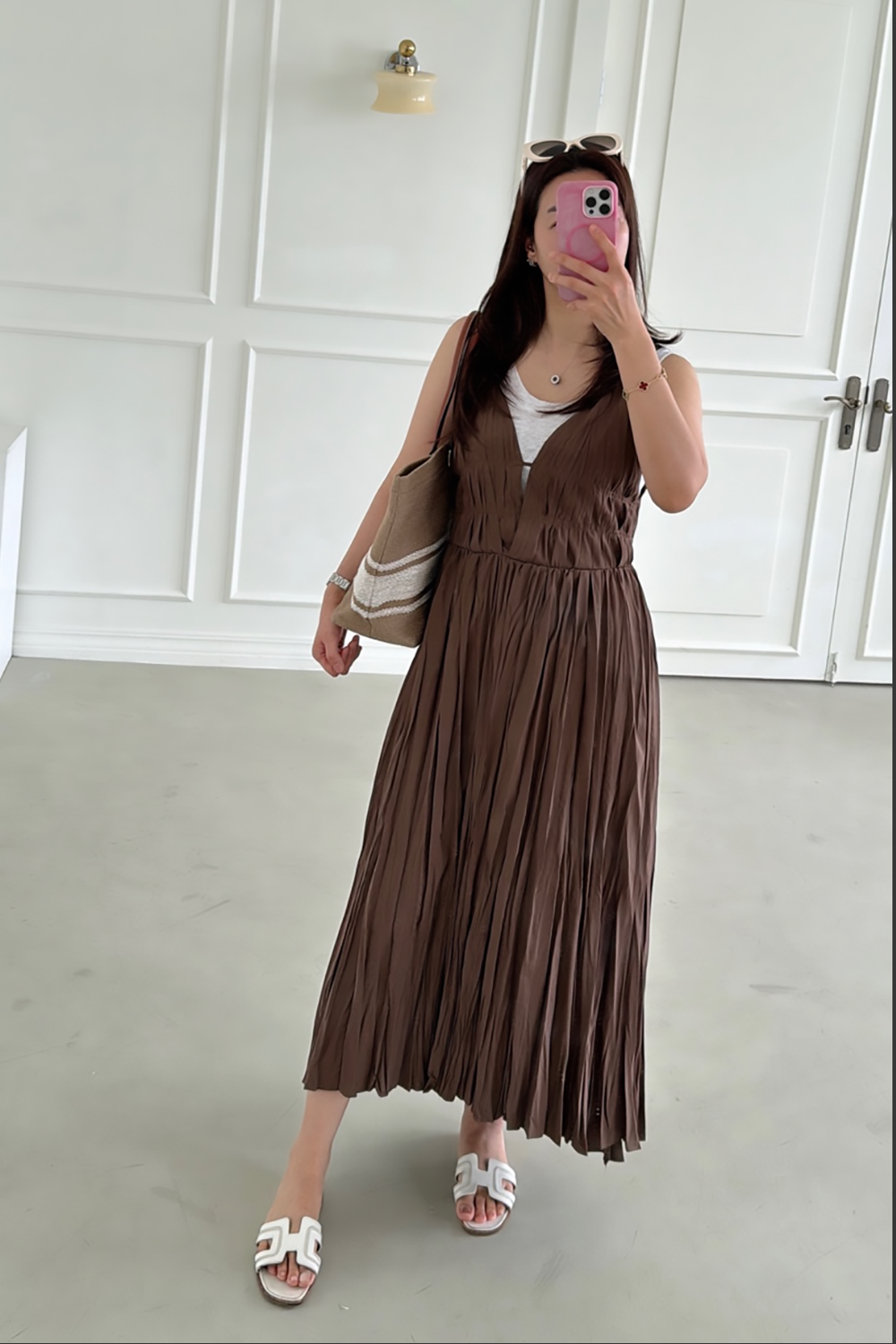 Bustier Pleated Long Dress