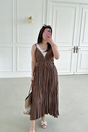 Bustier Pleated Long Dress