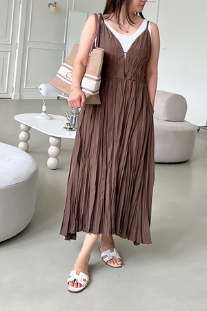 Bustier Pleated Long Dress