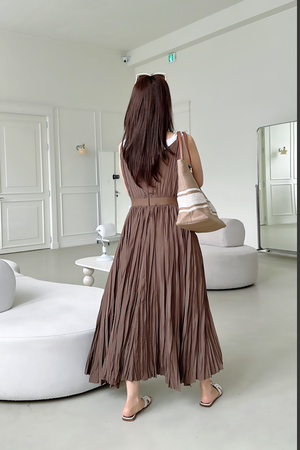 Bustier Pleated Long Dress