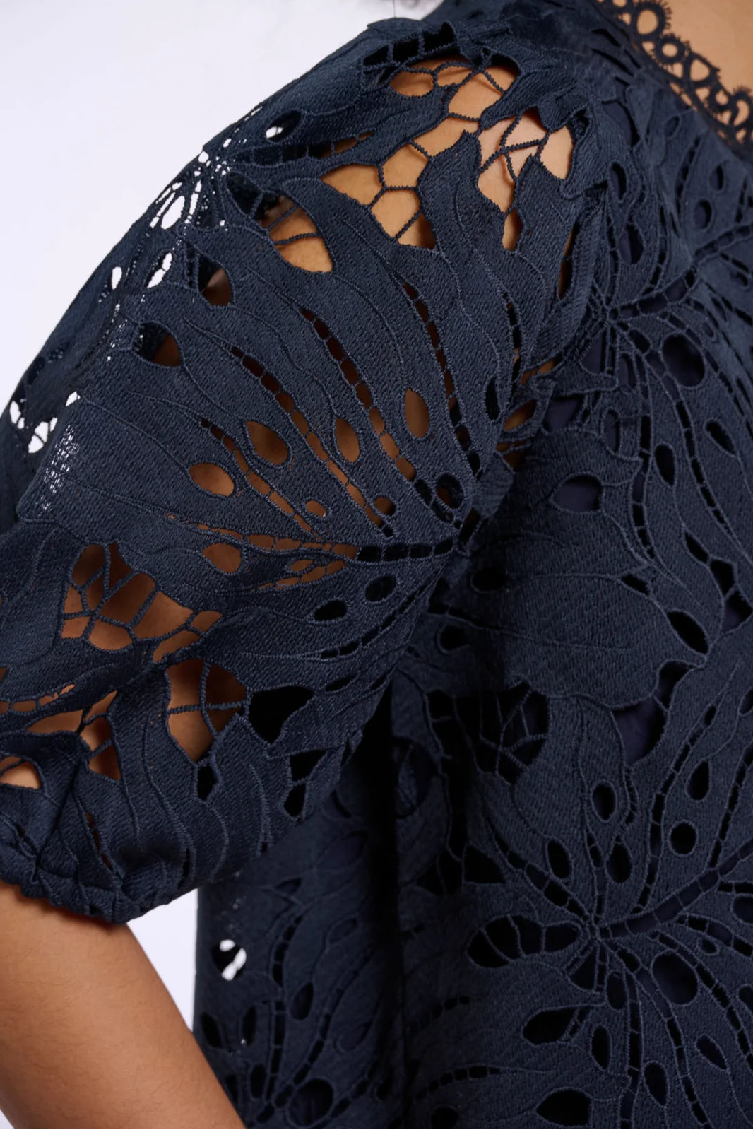 Eyelet Puff Sleeve Blouse
