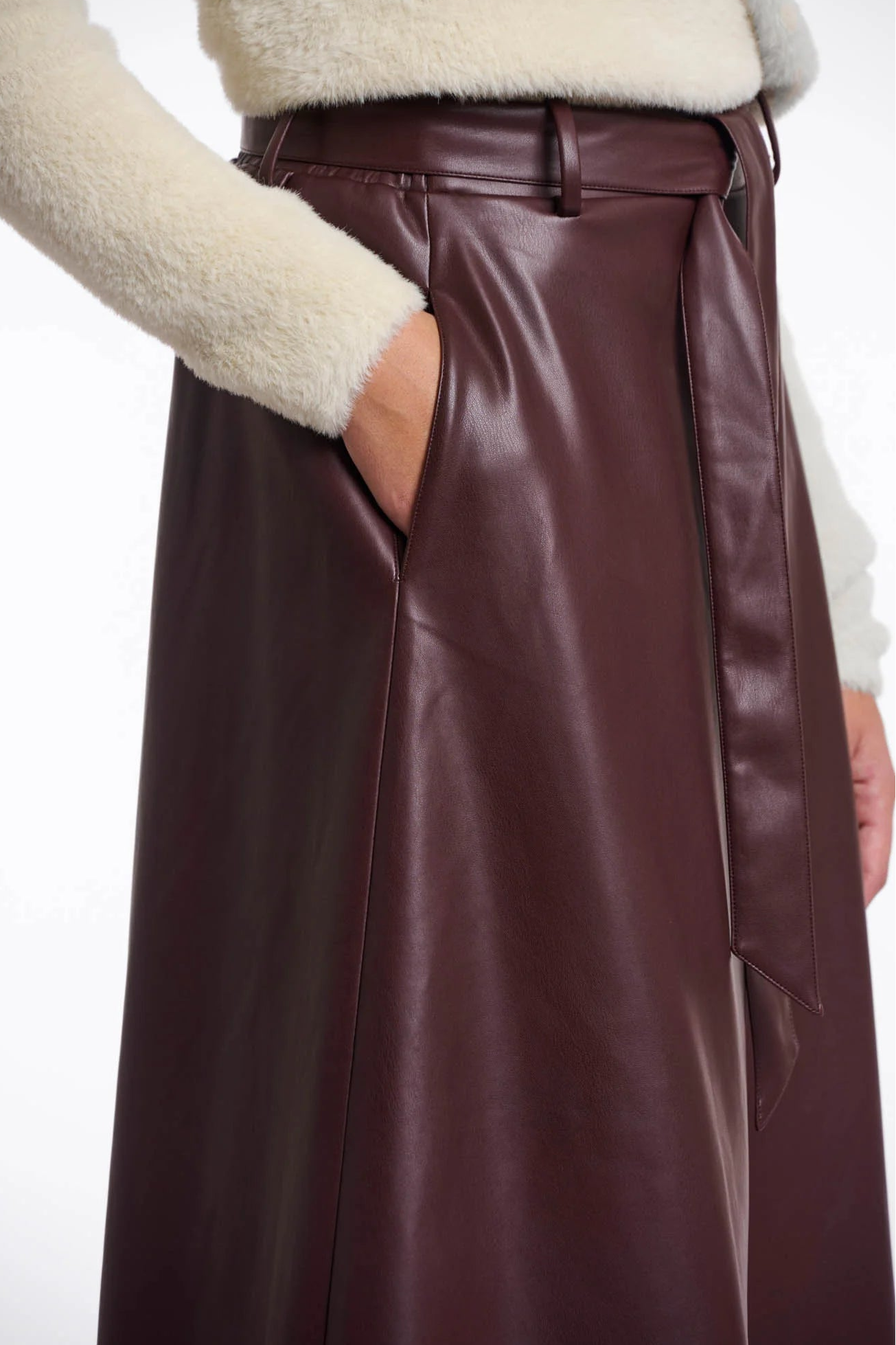 Chelsea Faux Fur Leather Skirt