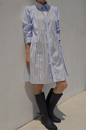 Striped Mini Shirt Dress