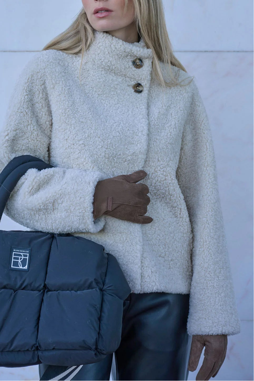 Faux Fur Trim Suede Gloves