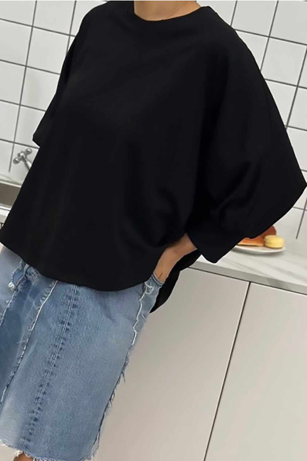 Micro-Ribbed Trim T-Shirt