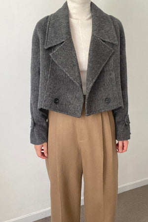 Wide Collar Wool Short Jacket